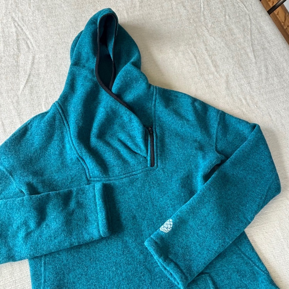 Stio Teal Hooded Pullover Sweatshirt